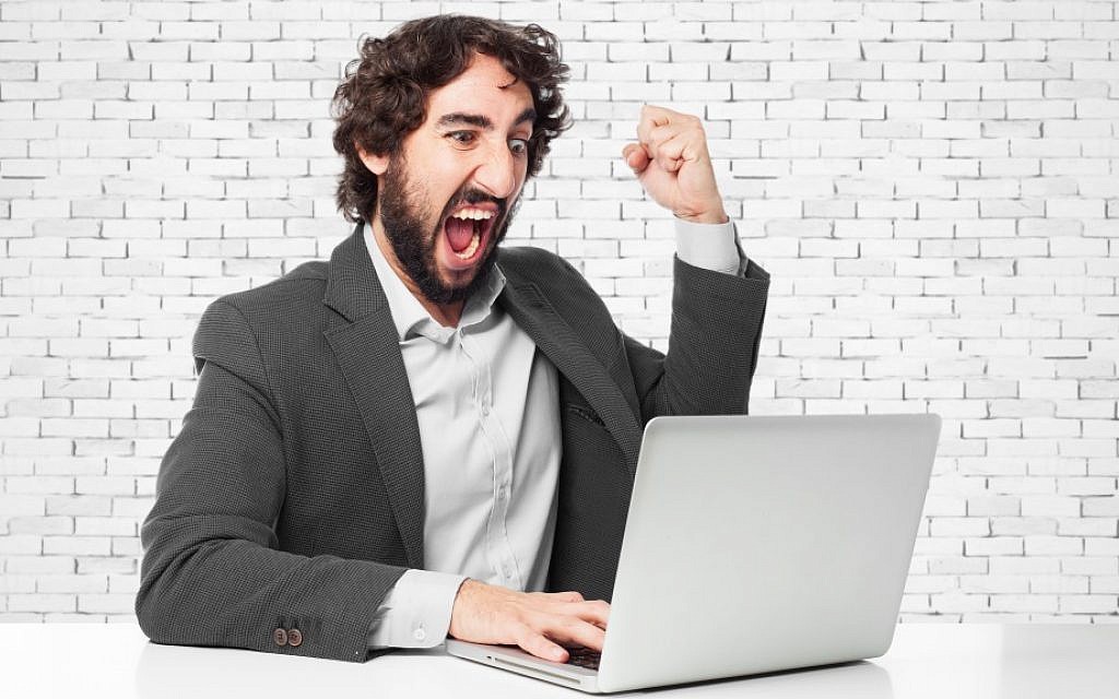 (Angry man with laptop image via Shutterstock)