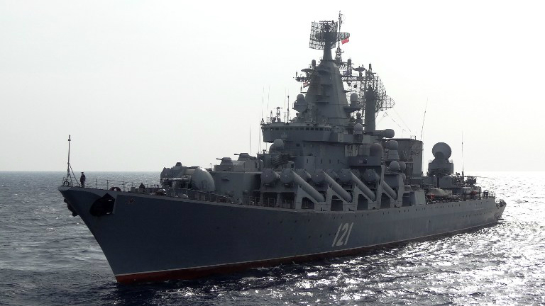Off Syrian coast, Russian warship backs up air campaign | The Times of  Israel