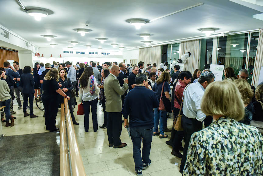 About 500 people attended the opening of the second round of the A3I accelerator at the Weizmann Institute, November 25, 2015 (Courtesy)