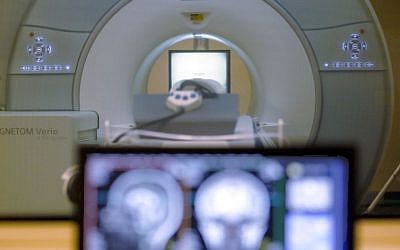 In this Nov. 26, 2014 file photo, the brain-scanning MRI machine that was used at Carnegie Mellon University in Pittsburgh. (AP Photo/Keith Srakocic, File) 