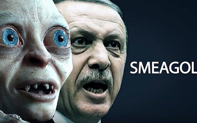 'Lord of the Rings' character Gollum and Turkish President Recep Tayyip Erdoğan (screenshot: YouTube)