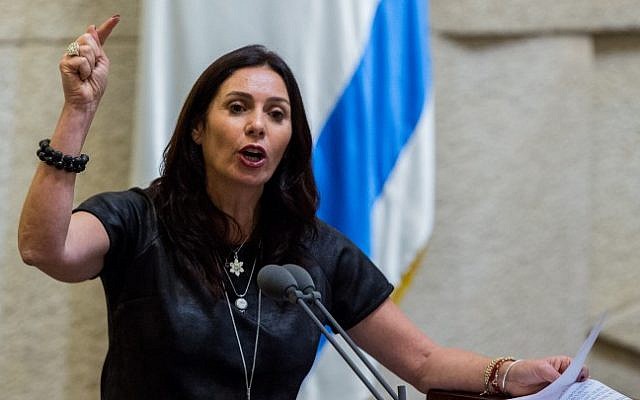 Minister of Culture and Sport Miri Regev in the Knesset on June 15, 2015 (Yonatan Sindel/Flash90)
