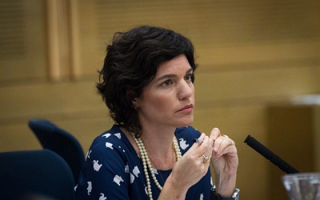 Meretz MK Tamar Zandberg seen in the Israeli parliament on October 19, 2015. (Miriam Alster/Flash90)