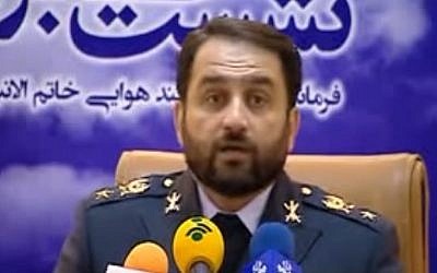 Iranian air defense commander Farzad Esmaili (YouTube screenshot)