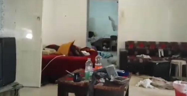 A still image from a video showing the inside of the final Arara hideout of Tel Aviv gunman Nashat Milhem, a day after he was shot dead by security forces on January 8, 2016 (screen capture: Ynet)