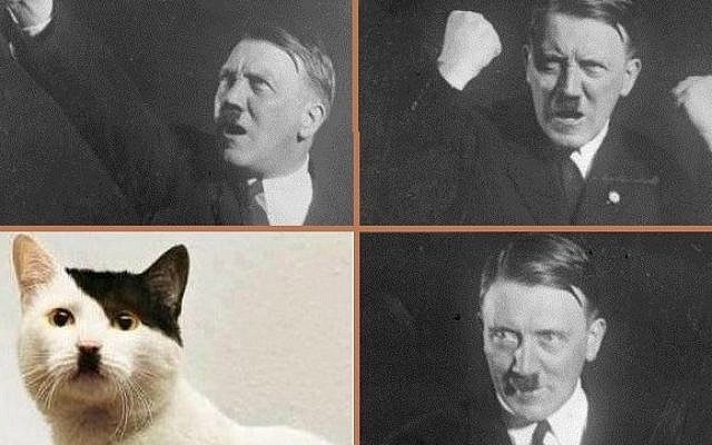 The Nazi leader and one of his feline doppelgängers. (CC BY SA 3.0 Bundesarchiv Bild 102-10460)