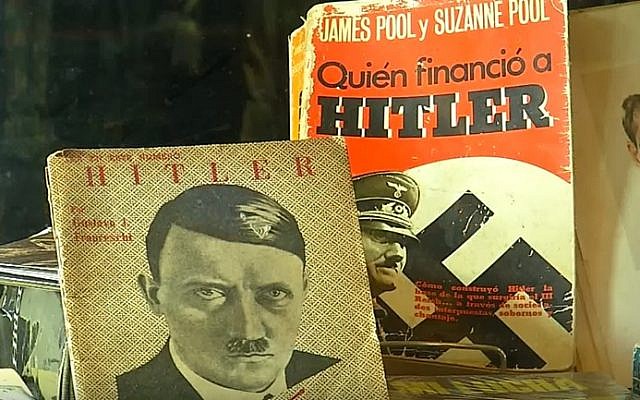 Nazi memorabilia in a Uruguay shop 'Kamuflados en Kombate' (YouTube screenshot)