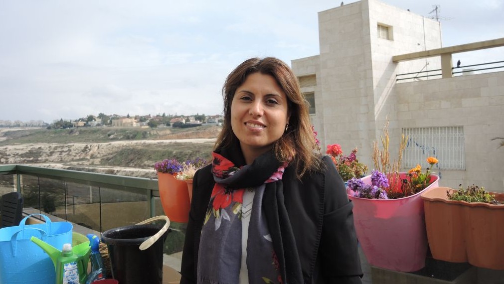 Attorney Insaf Abu Shareb, 34, a lawyer with Itach Maaki, is working tirelessly to use legal enforcement as a way to halt the widespread practice of polygamy in the Bedouin community. (Melanie Lidman/Times of Israel)