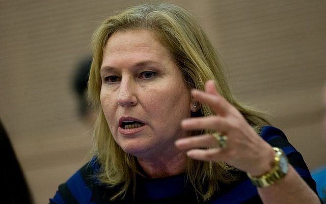 Zionist Union MK Tzipi Livni at a meeting of the Knesset Constitution, Law, and Justice Committee, February 23, 2016. (Yonatan Sindel/Flash90)