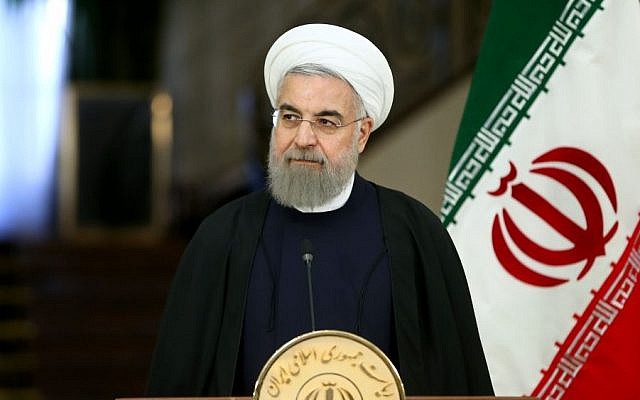Iranian President Hassan Rouhani speaks with media at the Saadabad Palace in Tehran, Iran, February 27, 2016. (AP/Ebrahim Noroozi)