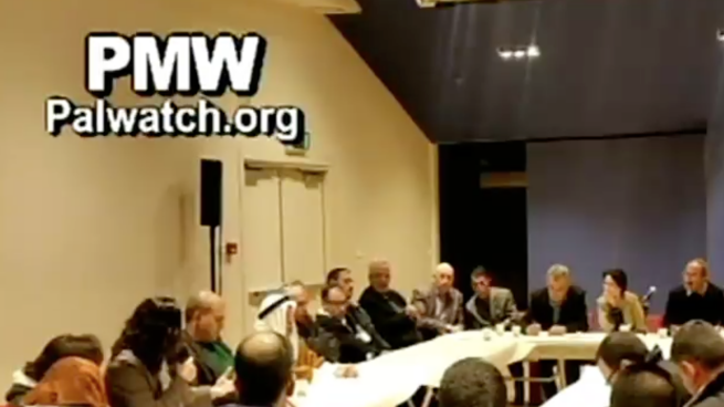 Israeli Arab MKs meet with families of Palestinian terrorists, February 2, 2016 (Palestinian Media Watch)