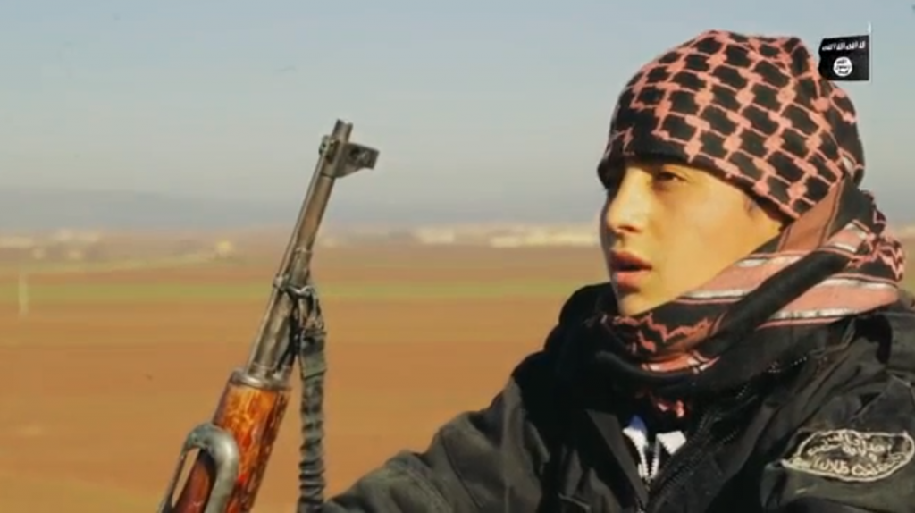 An Islamic State teen suicide bomber speaks in a propaganda video before going off on his mission. (screen capture: VideoPress)