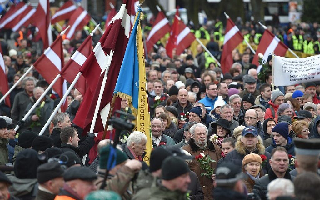 After Nazi Ss Veterans Hold Annual March In Latvia Square One Woman