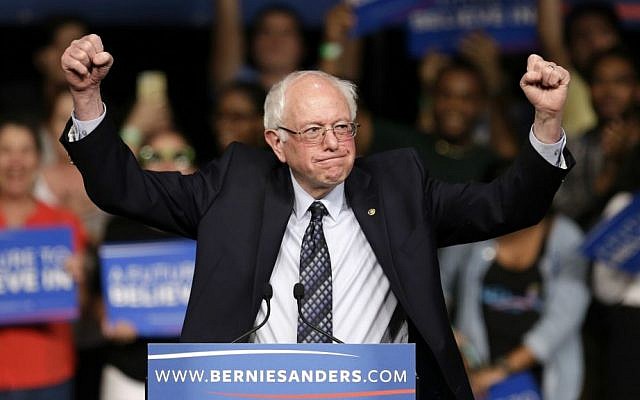 Democratic presidential candidate Sen. Bernie Sanders at a campaign rally in Miami, Florida, March 8, 2016 (AP/Alan Diaz)