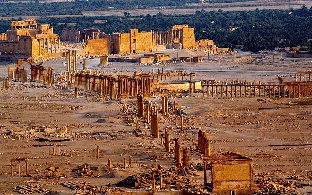 The ancient city of Palmyra after Syrian troops took back the site from Islamic State fighters, March 27, 2016. (SANA via AP)