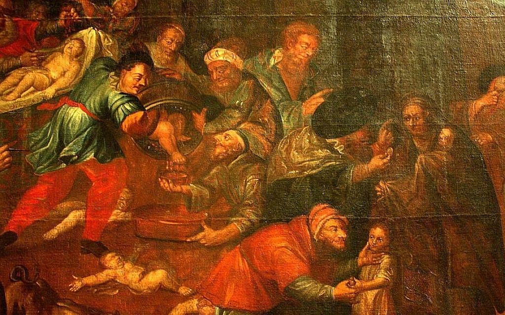 Illustrative: Detail from a painting depicting blood libel in St. Paul's Church in Sandomierz, Poland. (public domain, Wikimedia Commons)Detail from a painting depicting blood libel in St. Paul's Church in Sandomierz, Poland. (public domain, Wikimedia Commons)