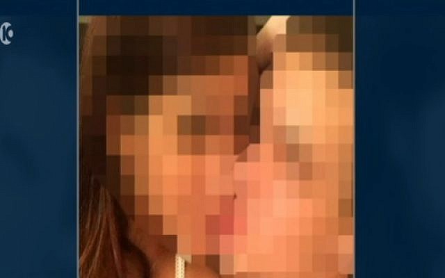 A photo of a woman kissing an ultra-Orthodox man posted online has resulted in the army striking his army deferment (screen capture: Channel 10)