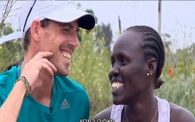 Lonah Chemtai and her husband, Dan Salpeter (screen capture: Channel 10)