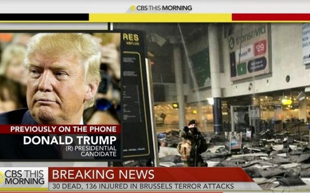 An image of GOP front-runner Donald Trump's telephone interview on 'CBS This Morning' on March 21, 2016. (screen capture: YouTube)