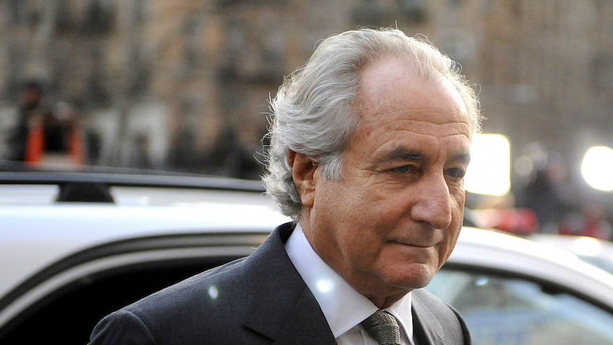 Bernie Madoff arriving at Manhattan federal court, March 12, 2009. (Stephen Chernin/Getty Images via JTA)