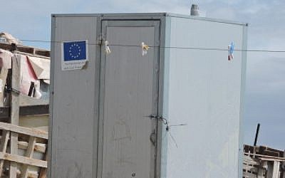 From toilets to houses and schools, EU-funded buildings have set off a controversy over who should — and who may — provide for Palestinian welfare in the West Bank areas known collectively as Area C. (Ben Sales/JTA)