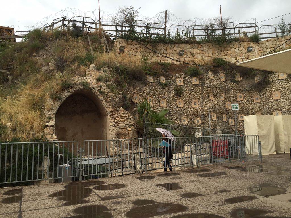 A tourist walks on the temporary egalitarian prayer platform, built in 2013 in Jerusalem's Old City Davidson Archeology Park, as seen on April 12, 2016. (Amanda Borschel-Dan/The Times of Israel)