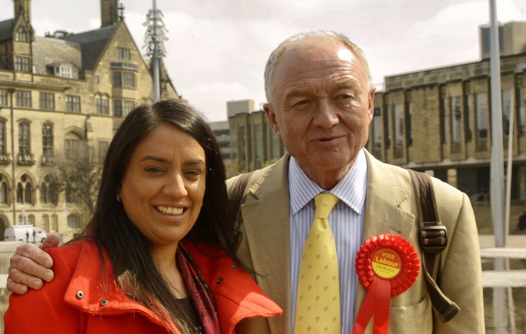 Naz Shah with former London mayor Ken Livingstone in Bradford, April 2015, before her election as a Labour MP. (Wikimedia Commons, goodadvice.com, CC BY-SA 4.0)