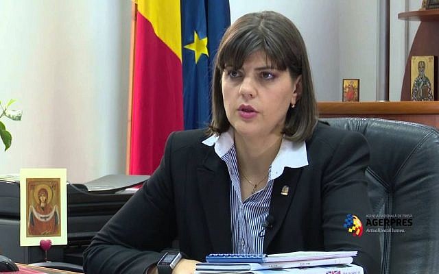 Romanian chief anti-corruption prosecutor Laura Kovesi. (Screenshot from YouTube)