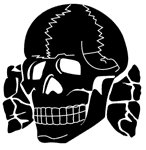 The symbol of the 'Totenkopf' fighting unit in the Waffen SS (courtesy of ADL)