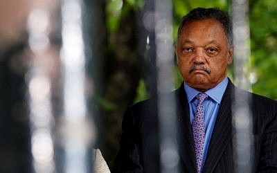 Reverend Jesse Jackson looks on during a ceremony at the Luxembourg Gardens to mark the anniversary of the abolition of slavery and to pay tribute to the victims of the slave trade, Paris, France, May 10, 2016.  (AFP/ PHILIPPE WOJAZER)