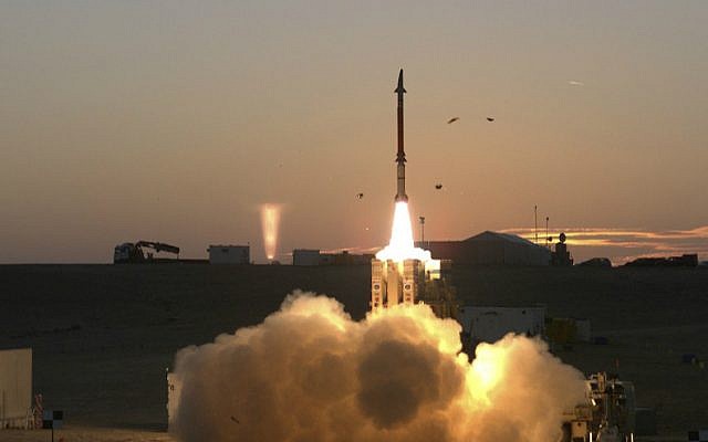 The David’s Sling missile defense system undergoes a final round of tests on Dec. 21, 2015 in Israel. (AP Photo courtesy of Israel Ministry of Defense/via JTA)