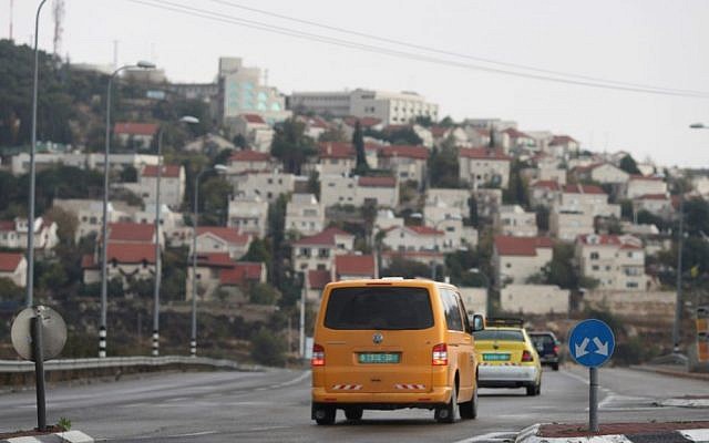 Illustrative: Two Palestinian cars near the Israeli settlement of Efrat in the West Bank on November 24, 2009. (Nati Shohat/Flash90)