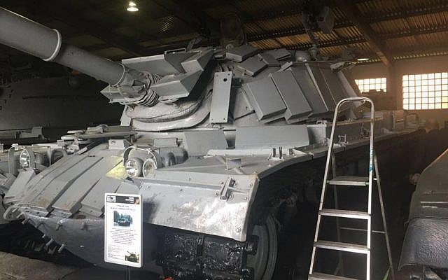 Israeli tank from the 1982 Battle of Sultan Yacoub in the First Lebanon War seen on display at a Moscow museum. (Courtesy GPO)