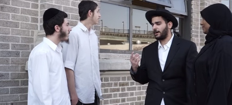 Illustrative: a social experiment in which actors dressed up as a Jewish/Muslim couple. (YouTube screen cap)