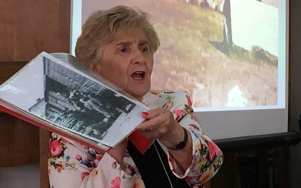 Rena Quint tells of entering Bergen-Belsen to the Pardes Institute of Jewish Studies in Jerusalem, May 4, 2016. (Amanda Borschel-Dan/Times of Israel)