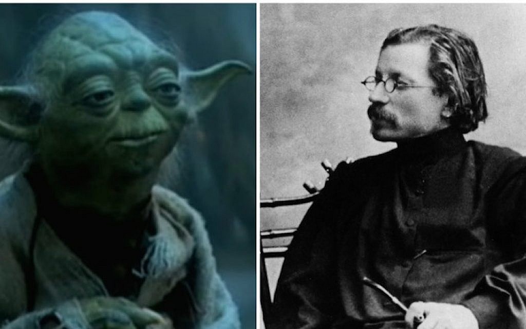 The 'Star Wars' character Yoda’s uncommon grammar is used by a geneticist to explain his theory on the origins of Yiddish, among whose greatest writers was Shalom Aleichem. (Screenshot from YouTube/Ullstein Bild via Getty Images)