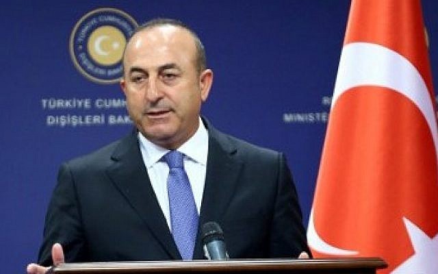 Turkish Foreign Minister Mevlut Cavusoglu speaks at a press conference in Ankara, on June 22, 2016. (AFP Photo/Adem Altan)