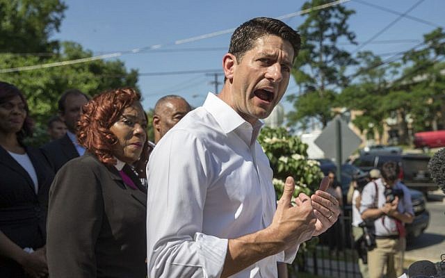 House Speaker Paul Ryan says Donald Trump's comments about an American-born judge of Mexican heritage are the 'textbook definition of a racist comment,' during a news conference in Washington, DC on June 7, 2016, in Washington. (AP Photo/J. Scott Applewhite)