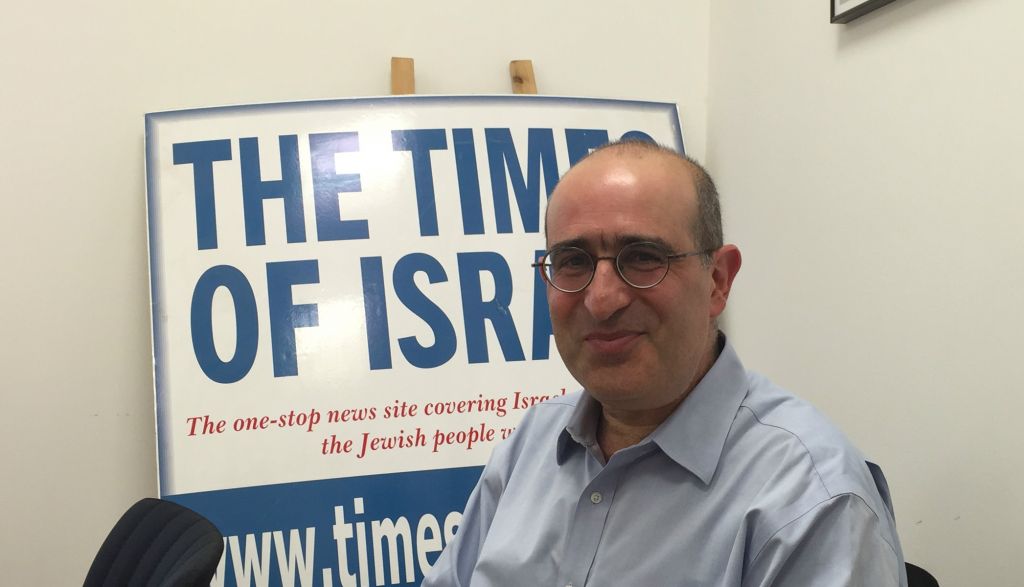 Gideon Taylor, the chair of operations for The World Jewish Restitution Organization (WJRO), at The Times of Israel's Jerusalem office on June 7, 2016. (Amanda Borschel-Dan/Times of Israel)
