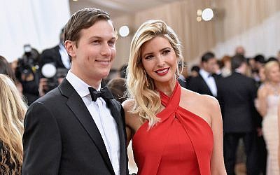 Jared Kushner and wife, Ivanka Trump, attending the 'Manus x Machina: Fashion in an Age of Technology' Costume Institute Gala at the Metropolitan Museum of Art in New York City, May 2, 2016. (Mike Coppola/Getty Images for People.com, via JTA)