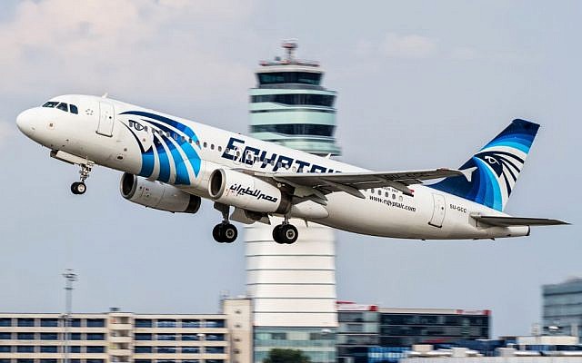 Illustrative. EgyptAir Airbus A320 with the registration SU-GCC taking off from Vienna International Airport, Austria, on August 21, 2015. (AP/Thomas Ranner, File)