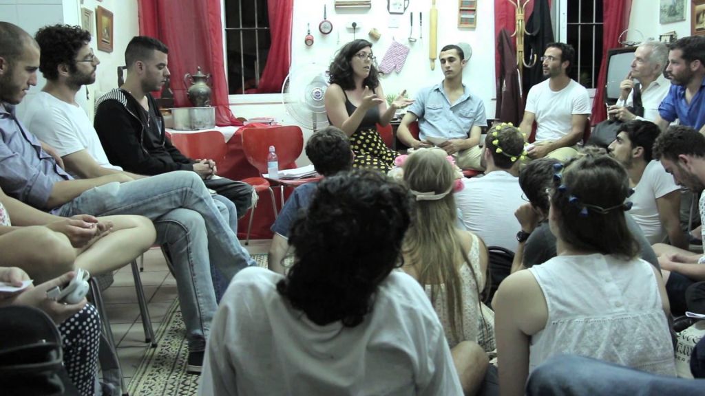 Learning together at the secular Bina Yeshiva in Tel Aviv, Shavuot 2015 (Courtesy Bina Yeshiva)