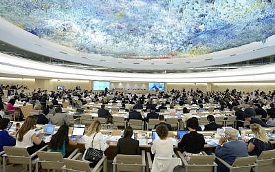 The Human Rights Council during an interactive dialogue with the Independent Commission of Inquiry on the 2014 Israel-Hamas war in the Gaza Strip on June 29, 2015 in Geneva, Switzerland. (UN photo)