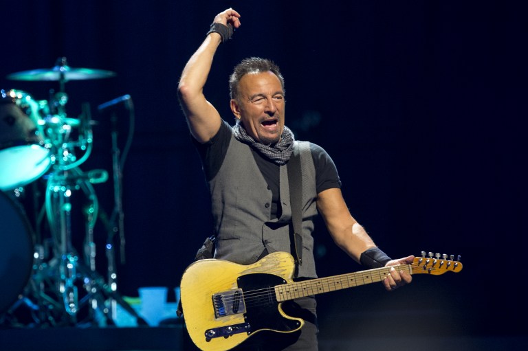 Bruce Springsteen performs with The E Street Band at the AccorHotels Arena in Paris on July 11, 2016. (AFP PHOTO / BERTRAND GUAY)