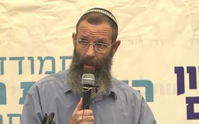 Rabbi Yigal Levinstein speaking at the 'Zion and Jerusalem' convention in July 2016. (Screen capture: YouTube)