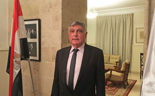 In this Tuesday, June 21, 2016 photo, Israel's Ambassador to Egypt, Haim Koren, stands inside the residence at the Embassy compound in the Cairo suburb of Maadi, where he has been posted since 2014. After decades of wars followed by years of uneasy peace, Israel has emerged as a discrete but key ally to Egypt’s President Abdel-Fattah el-Sissi, who along with powerhouse Saudi Arabia and the Emirates has sought to define friend and foe together in the region during troubled times. (AP Photo/Brian Rohan) 