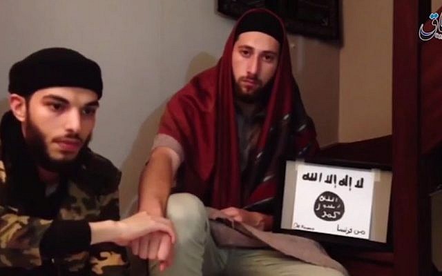 Normandy church attackers pledge allegiance to Islamic State (Screen capture: Youtube) 