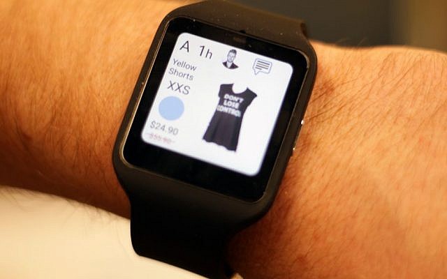CheckOut's system will notify salespeople about what is going on in their store in real-time through an app on their watches. (Luke Tress/Times of Israel)