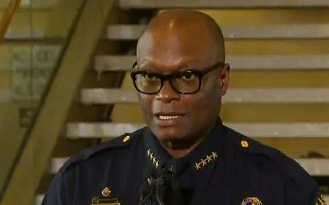 Dallas Police Chief David Brown talks to the media on Friday, July 8, 2016, a day after five police officers were shot dead during a protest in the city. (screen capture: Twitter)