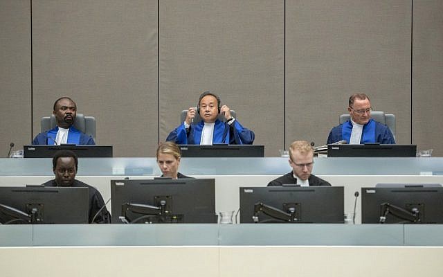The International Criminal Court in The Hague, August 22, 2016, at the trial of alleged al-Qaeda-linked Islamist leader Ahmad Al Faqi Al Mahdi over the destruction of historic mausoleums in the Malian desert city of Timbuktu. (AFP/ANP/Patrick Post)